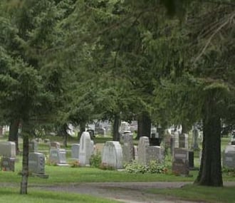 Exterior shot of Maple Lawn Cemetery